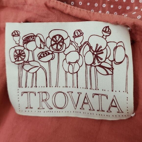 Trovata Mini Skirt Womens Medium Red Orange Wrap Dot Print Boho Summer Beach - Picture 6 of 9